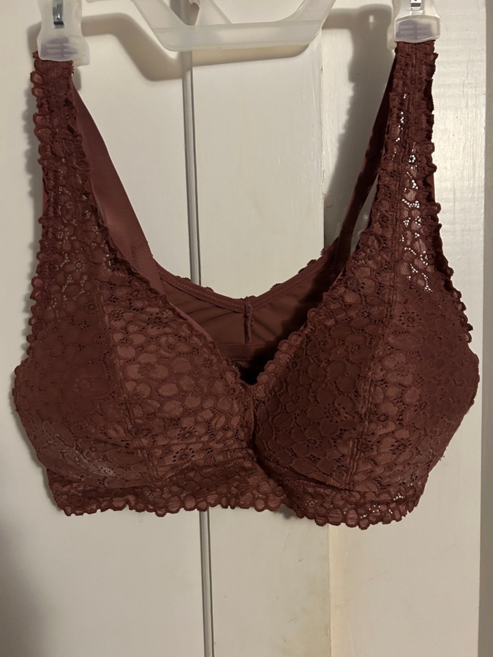 aerie Lace Wireless Bralette - Chocolate Brown